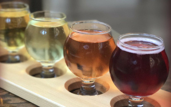 A flight of different cider