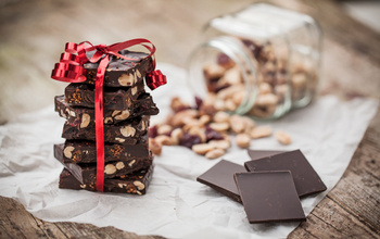 Chocolate Nut treats wrapped in a bow